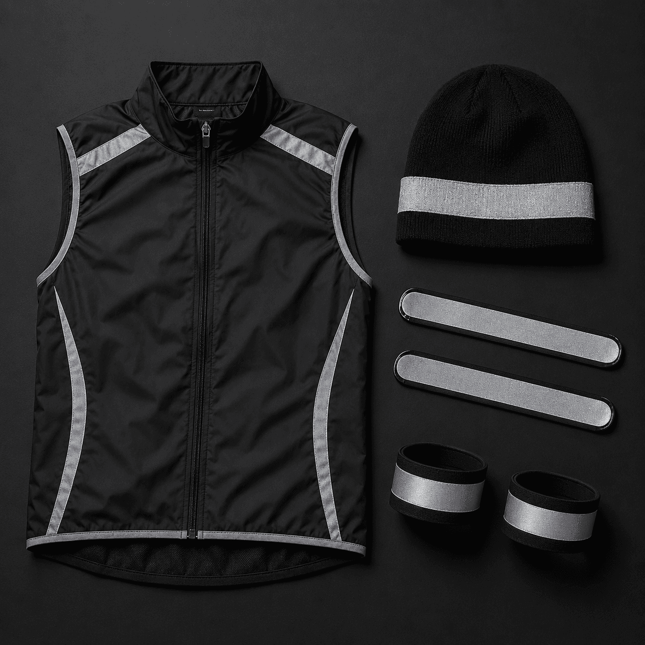 Familiepakken – refleksvest, reflekslue, armbånd og ankelreflekser